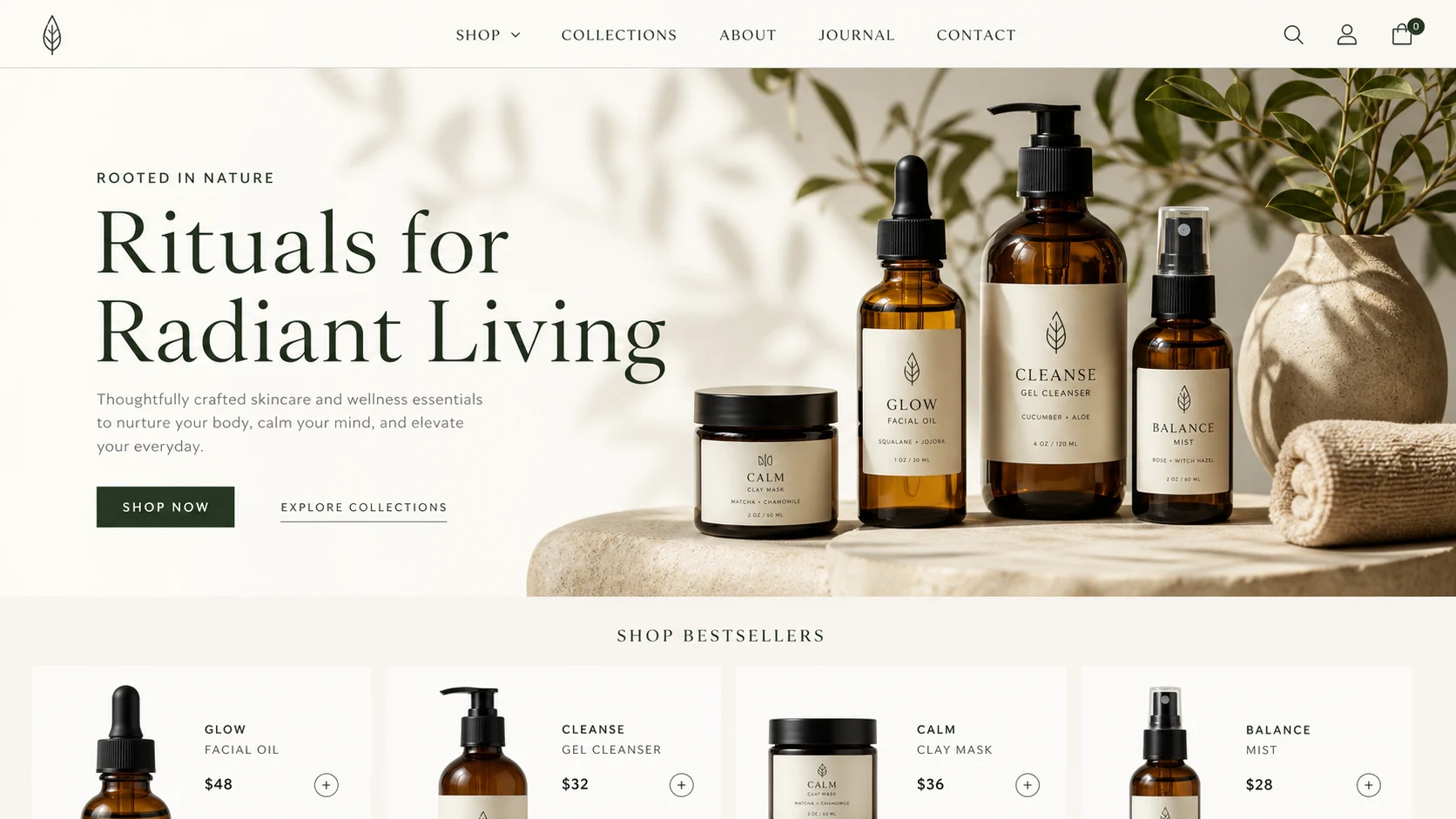 Representative Shopify storefront concept for Migration